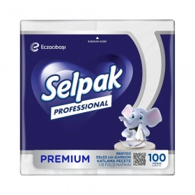 Selpak Peçete Garson Katlama 33*33 Çift Kat / 24 Paket*100