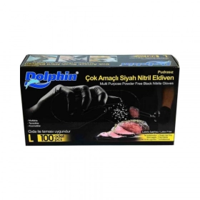 Dolphin Eldiven Nitril Siyah Large / 20 Paketx100lü