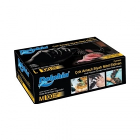 Dolphin Eldiven Nitril Siyah Medium / 20 Paketx100lü