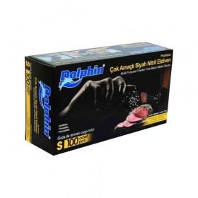 Dolphin Eldiven Nitril Siyah Small / 20 Paketx100lü